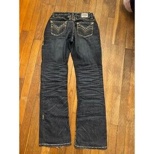 Coogi Studded Australia Women's Dark Denim Jeans Embroidered Boot Cut 7/8 32.5